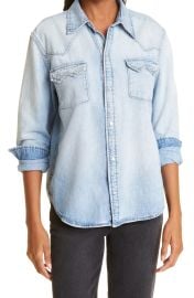 Re/Done 50s Sawtooth Western Denim Shirt in Heritage Light  at Nordstrom